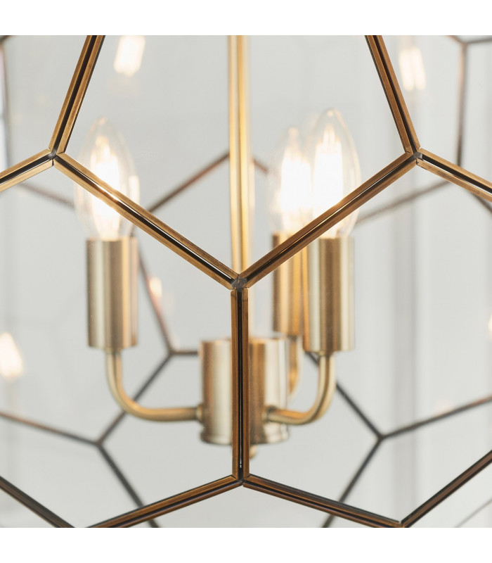 Miele 3 Light Spherical Pendant Antique Brass-3