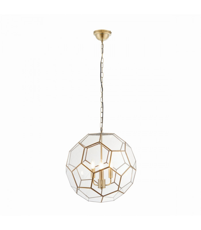 Miele 3 Light Spherical Pendant Antique Brass-6