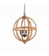 Toba 4 Light Spherical Pendant Mango Wood