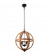 Toba 4 Light Spherical Pendant Mango Wood, Dark Bronze Paint, E14