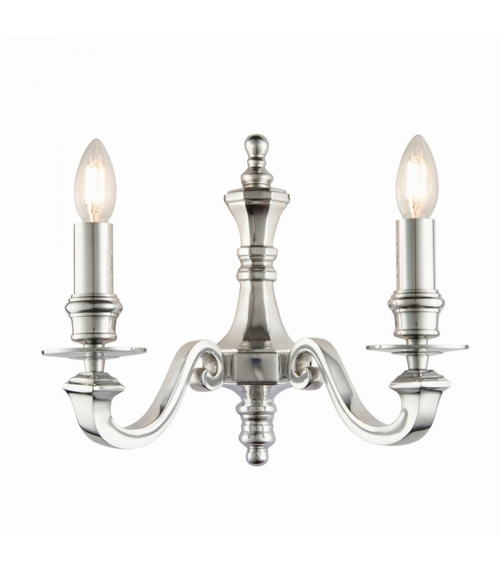Finsbury 2 Light Candle Wall Polished Cast Aluminium