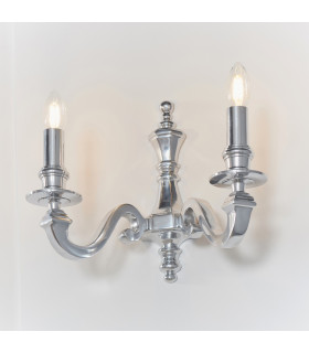 Finsbury 2 Light Candle Wall Polished Cast Aluminium-1