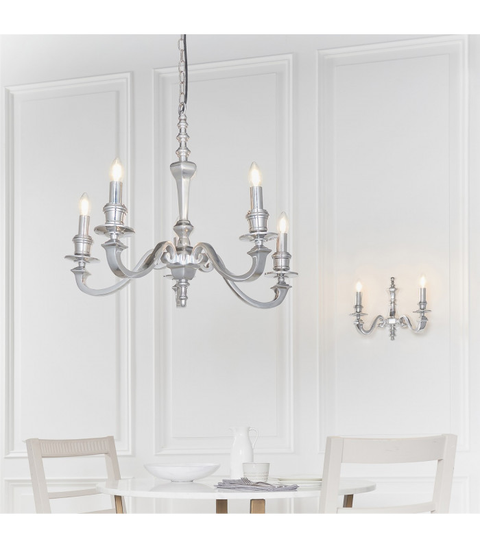 Finsbury 2 Light Candle Wall Polished Cast Aluminium-2