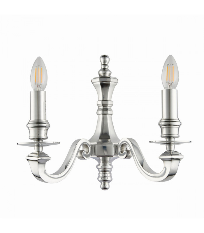 Finsbury 2 Light Candle Wall Polished Cast Aluminium-6