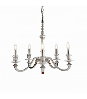Finsbury 5 Light Multi Arm Pendant Polished Cast Aluminium