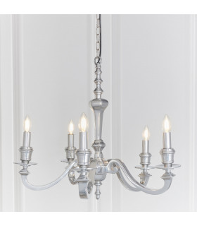 Finsbury 5 Light Multi Arm Pendant Polished Cast Aluminium-1