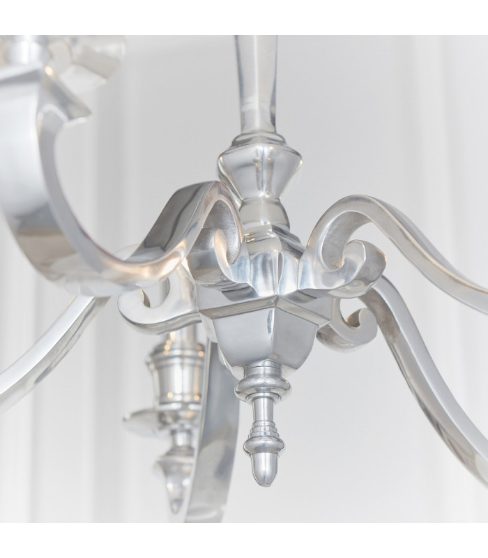 Finsbury 5 Light Multi Arm Pendant Polished Cast Aluminium-5
