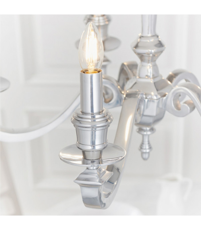 Finsbury 5 Light Multi Arm Pendant Polished Cast Aluminium-6