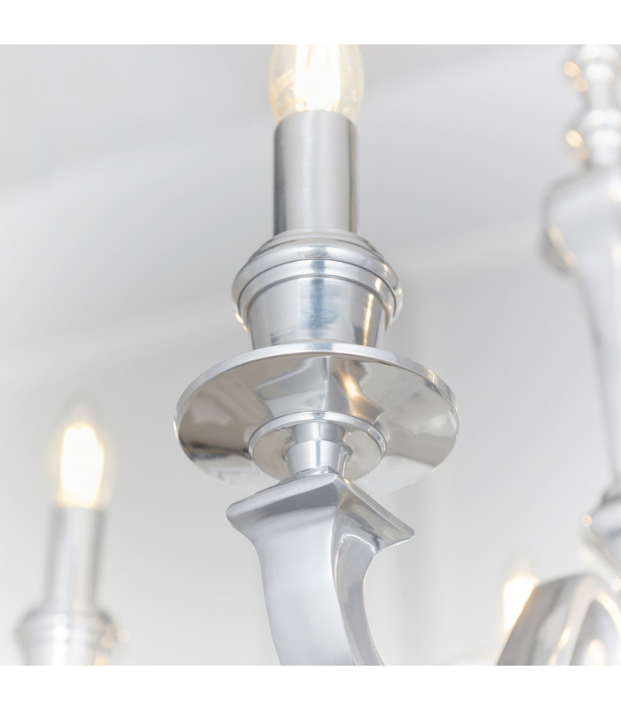 Finsbury 5 Light Multi Arm Pendant Polished Cast Aluminium, E14