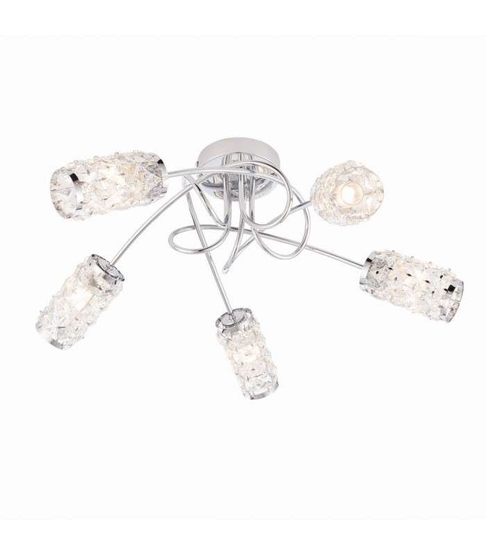 Colby 5 Light Bathroom Semi flush Chrome