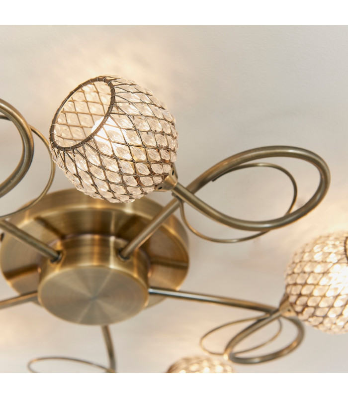 Aherne 5 Light Semi flush Antique Brass-5
