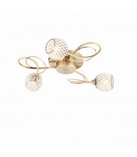 Aherne 3 Light Semi flush Antique Brass