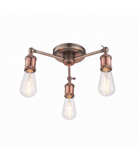 Hal 3 Light Semi flush Aged Pewter