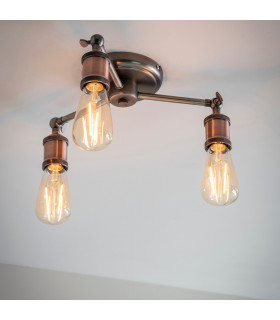 Hal 3 Light Semi flush Aged Pewter-1