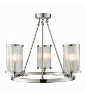 Easton 3 Light Semi flush Bright Nickel