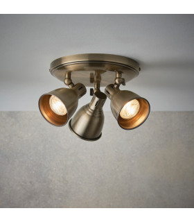 Westbury LED 3 Light Spotlight Antique Brass Plate-1