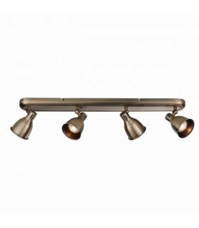 Westbury LED 4 Light Spotlight Antique Brass Plate
