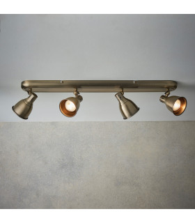 Westbury LED 4 Light Spotlight Antique Brass Plate-1