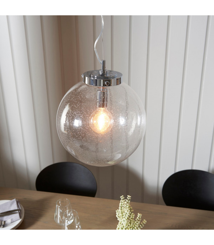 Harbour 1 Light Pendant Globe Chrome-1