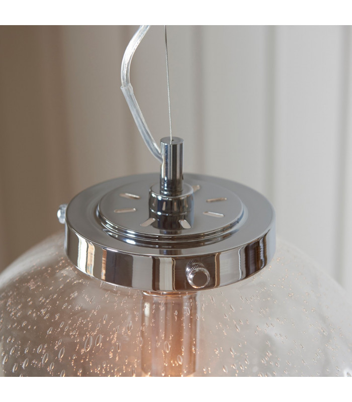 Harbour 1 Light Pendant Globe Chrome-5