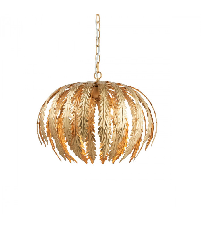 Delphine Floral Leaves 3 Light Spherical Pendant Gold Paint