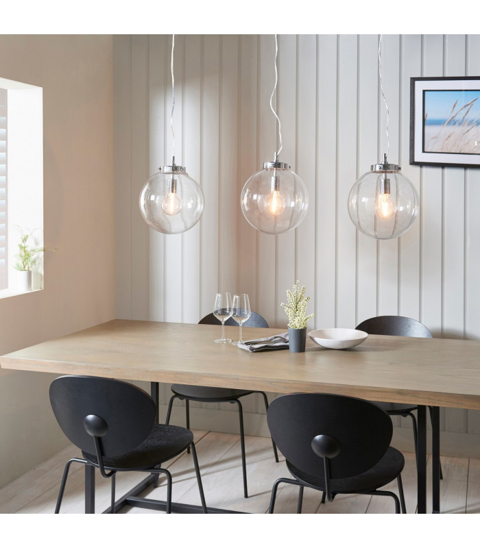 Harbour 1 Light Pendant Globe Chrome-3