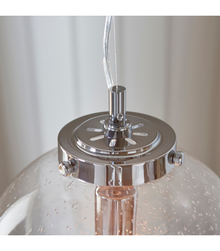 Harbour 1 Light Pendant Globe Chrome-6