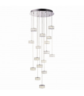 Prisma LED 16 Light Cluster Pendant Chrome