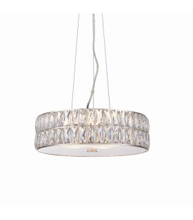 Verina LED 5 Light Cylindrical Pendant Chrome