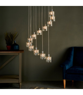 Verina 12 Light Spiral Cluster Pendant Chrome-1