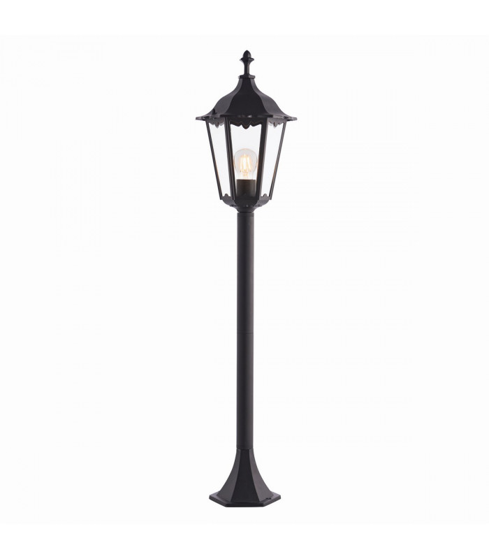 Burford 1 Light Outdoor Floor Lamp Matt Black Paint