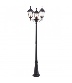 Burford 3 Light Outdoor Floor Lamp Matt Black Paint