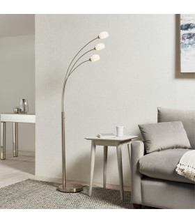 Jaspa LED 3 Light Floor Lamp Satin Nickel-1