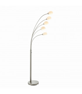 Jaspa LED 5 Light Floor Lamp Satin Nickel