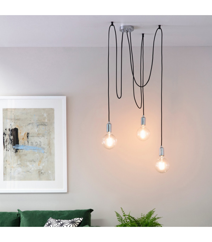 Studio 3 Light Cluster Pendant Chrome Plate-1