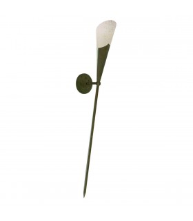 1 Light Indoor Wall Uplighter Brown with Cream Shade, E14 - 1