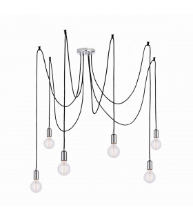 Studio 6 Light Cluster Pendant Chrome Plate