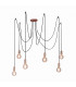 Studio 6 Light Cluster Pendant Copper Plate