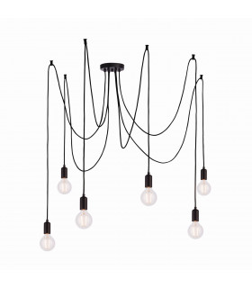 Studio 6 Light Cluster Pendant Matt Black Paint