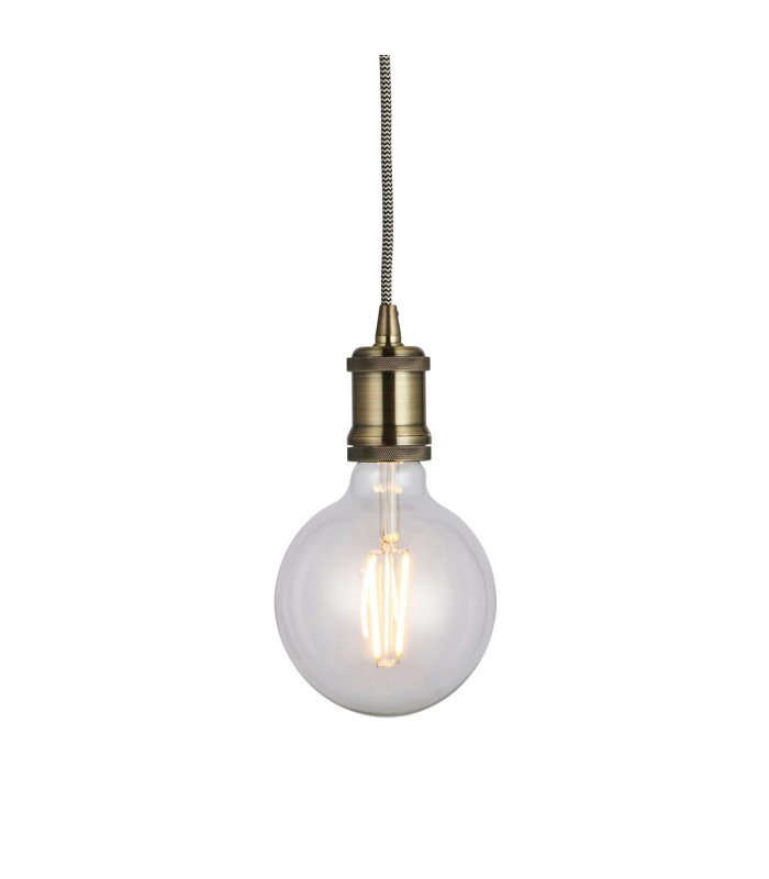 Cambourne 1 Light Pendant Antique Brass Plate