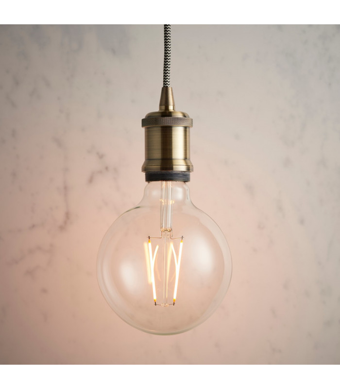 Cambourne 1 Light Pendant Antique Brass Plate-1