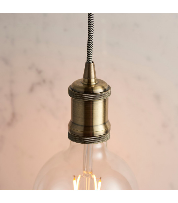 Cambourne 1 Light Pendant Antique Brass Plate-2