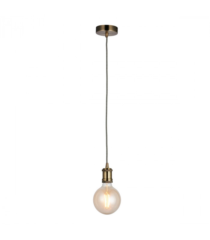 Cambourne 1 Light Pendant Antique Brass Plate-5