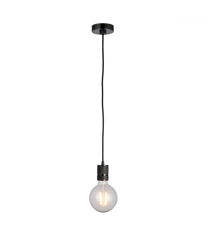 Urban 1 Light Pendant Black Chrome Plate, E27