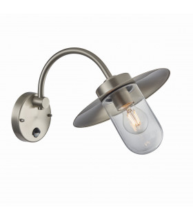 Lincoln 1 Light Outdoor Fisherman Dome Wall Brushed Stainless Steel