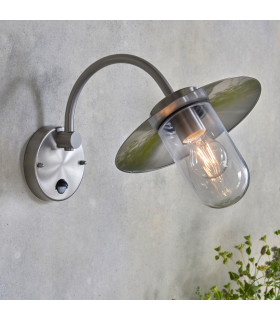 Lincoln 1 Light Outdoor Fisherman Dome Wall Brushed Stainless Steel-1