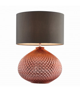 Livia 1 Light Table Lamp Copper Plated Glass