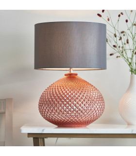 Livia 1 Light Table Lamp Copper Plated Glass-1