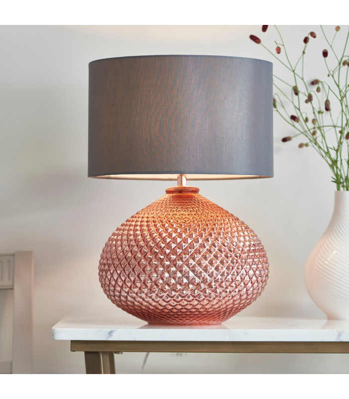 Livia 1 Light Table Lamp Copper Plated Glass-1