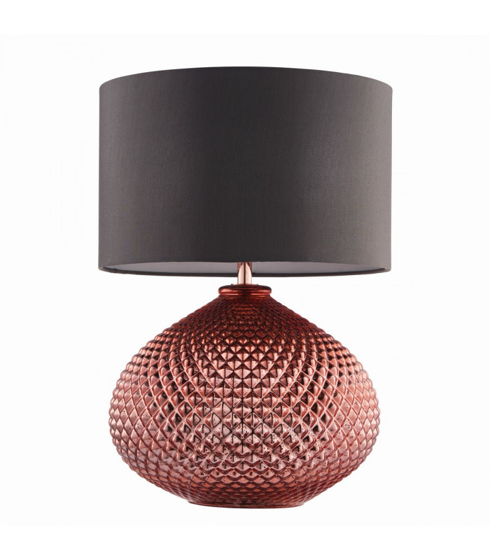 Livia 1 Light Table Lamp Copper Plated Glass-4